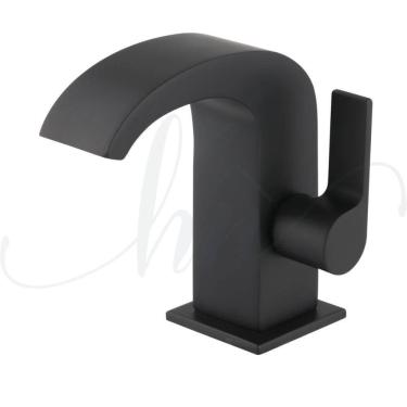 Imagem de Torneira De Pia Para Banheiro Cascata Luxo Black Baixa C74