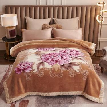 Imagem de Cobertor De Lã De Conforto De Inverno, Microfibra De Pelúcia Dupla Face, Colcha De Cama Espessa E Quente, Padrão De Flores, 18, 200x230cm/4KG