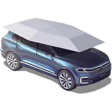 Imagem de Garagem De Proteção Solar Dobrável Tenda De Carro Universal Garagem Móvel Guarda-chuva De Dossel De Carro Para Barraca Ao Ar Livre Com Controle Remoto Para Acampamento Ao Ar, Silvergray, 4.9x2.3m