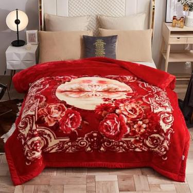 Imagem de Cobertor De Lã De Conforto De Inverno, Microfibra De Pelúcia Dupla Face, Colcha De Cama Espessa E Quente, Padrão De Flores, 11, 200x230cm/4.5KG