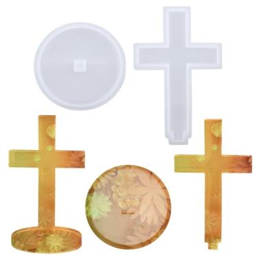 Imagem de lasuroa Moldes de Resina Silicone para Caixa Cruzada, Molde Silicone Caixa Cruzada Elegante Molde Armazenamento em Jarra Pequena para Presentes Abençoados DIY Decoração de Halloween Joias