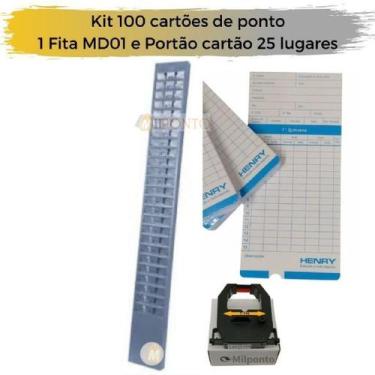 Imagem de Kit 100 cartões de ponto + chapeira 25 lugares e fita MD01 - CHAPMIL