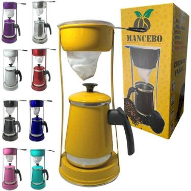 Imagem de Bule Com Mancebo Suporte 1,2L Coador De Café colorido Retro em Alumíni