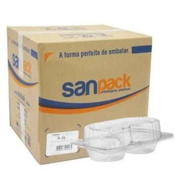 Imagem de 100 Embalagem Pet 2 Doce Cupcake Retangular Sanpack S-29C