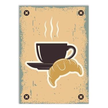 Imagem de Placa Decorativa Café Ilustração Croácia Cozinha Decoração Poster Quarto Sala