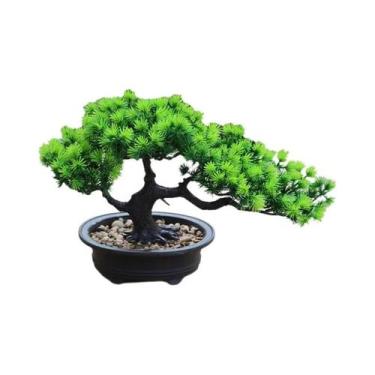 Imagem de Árvore Artificial De Pinho Bonsai, Planta Verde Zen, Vaso De Flores Si