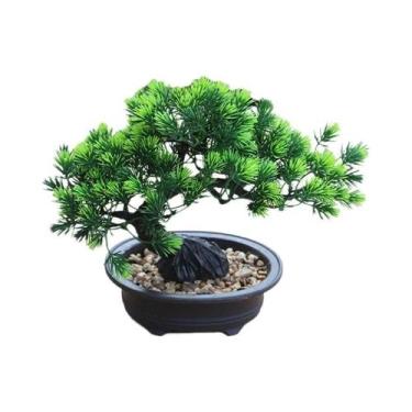 Imagem de Árvore Artificial De Pinho Bonsai, Planta Verde Zen, Vaso De Flores Si