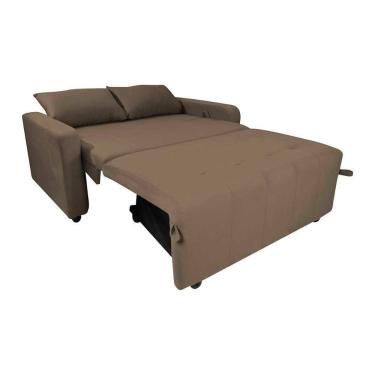 Imagem de Sofá Cama Compacto 2 Lugares 1,38 Larg Amora New Matrix Suede Capuccino