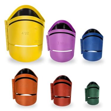 Imagem de Kit de guia de corte de tubo de metal de 6 peças, guia de corte de molde de sela de tubo, ferramenta de guia de corte de tubos, cortes de sela a 22,5°, 45°, 90° (tamanhos incluem: 1-5/20.3 cm 1-7/20.3