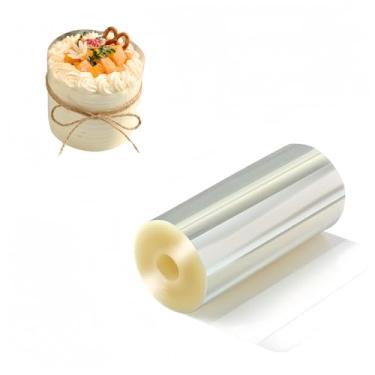 Imagem de Colar de bolo, 7,5 x 1000 cm, rolos de bolo transparentes, folha de acetato transparente, tiras de bolo transparentes, para decoração de bolos, bolo de mousse de chocolate, borda de plástico
