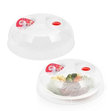 Imagem de Flexzion Capa contra respingos de micro-ondas de 29 cm - Capa de micro-ondas anti-respingos sem BPA com ventilação de vapor ajustável, pode ser lavada na lava-louças, capas de plástico transparente