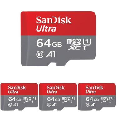Imagem de Cartão de Memória SanDisk Ultra microSDXC 64GB (Pacote com 4) - UHS-I 