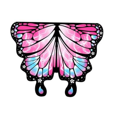 Imagem de Baoblaze Fantasia infantil de fada com asas de borboleta, acessório para fantasia de meninas para festa de Halloween, Rosa Azul