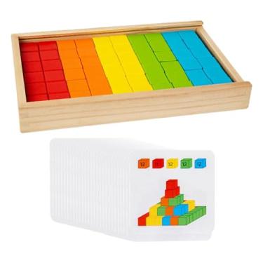 Imagem de Dynwave Conjunto de blocos de construção de madeira, brinquedos empilháveis, presentes de aniversário, caixa de armazenamento, conjunto de brinquedos