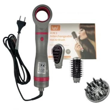 Imagem de Escova Modeladora de Cabelo 4 em 1 com Ar Quente, Cerâmica, 1000W, 110V