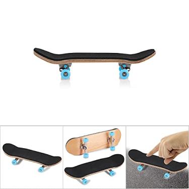 Imagem de Haofy Fingerboards de Skate de Dedo Mini Braço de Braço de 5 Camadas de Madeira Com Rodas de Rolamento Totalmente Fechadas para Adultos Crianças Alívio do Estresse (Azul claro)