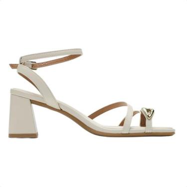 Imagem de Sandália Feminina Salto Médio Grosso Vizzano, Branco, 38