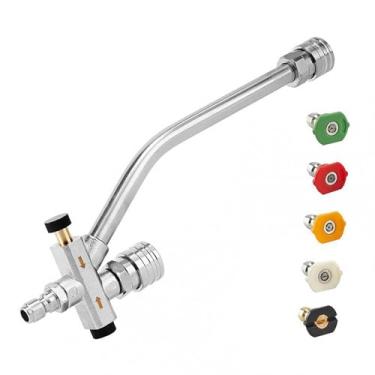 Imagem de Whtkoph Canhão de Espuma, Acessório com Conector Duplo, 1/4 de Polegada, Portátil, 5 Bicos de Pulverização para Lavadora de Alta Pressão para Cuidados com O C