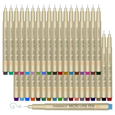Imagem de CHARSOCO 01 micro caneta, caneta de ponta fina com 36 cores, tinta de arquivo impermeável, canetas de tinta fina de 0,25 mm para ilustração de artistas, esboços, anime, mangá, desenho técnico e