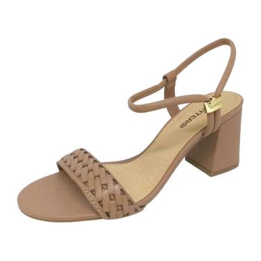 Imagem de Sandália Feminina Salto Médio Bloco Couro Elegante Bottero
