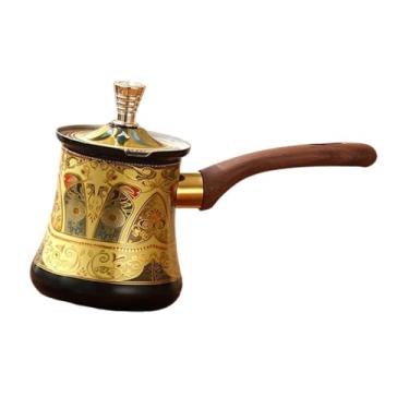 Imagem de IEUDNS Cafeteira turca com tampa para fogões a gás, bule de chá multifuncional, copo com manteiga de chocolate para camping, 720ml