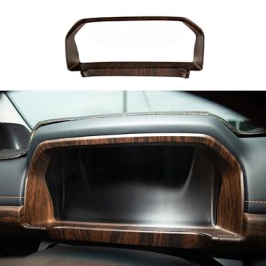 Imagem de ushilife Moldura de acabamento de painel compatível com Ford Ranger 2023 2024 2025, adesivo de moldagem de painel de discagem, capa protetora acessórios interiores de carro ABS (grão de madeira)