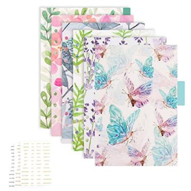 Imagem de AUEAR, Pacote com 12 divisórias de índice de fichário A5 divisória de plástico inserível com 3 adesivos para agenda de 6 anéis, diário de viagem