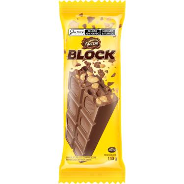 Imagem de Barra de Chocolate ao Leite com Amendoim Block 140g