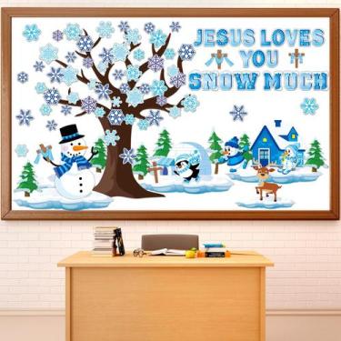 Imagem de Decorações de quadro de avisos de inverno com tema de inverno - gisgfi