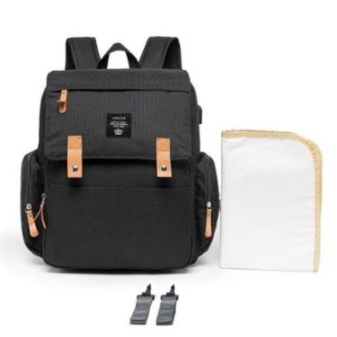 Imagem de Mochila Maternidade Compacta Moderna Trocador Lequeen Impermeável USB Land-Unissex