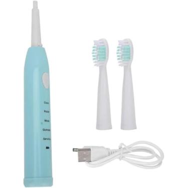 Imagem de Escova de Dente Elétrica USB, 5 Níveis de Limpeza, 2 Cabeças Reserva, Recarregável