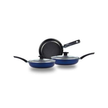 Imagem de Conjunto Frigideiras 3 Peças Antiaderentes com Tampa. - ARS ALUMÍNIOS,