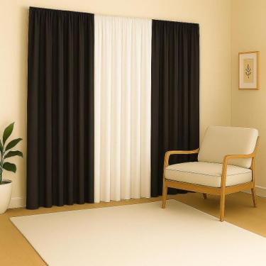 Imagem de Cortina Versátil 5,00X2,80 Para Decoração Sala Quarto Escritório Igrej