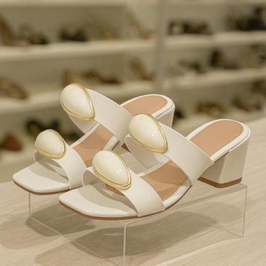 Imagem de Sandália Feminina tamanco de salto Grosso Bloco do 34 ao 42 Modelo Per