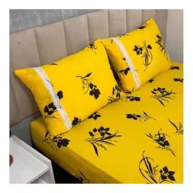 Imagem de Jogo de Lençol de Malha Casal 3 peças Estampado 100% Algodão Elástico Fronha c/Zíper(Modelo - 25)