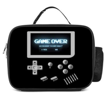 Imagem de WLRUEZN Lancheira reutilizável isolada para mulheres, lancheira isolada com alça de ombro ajustável para adultos, lancheira de jogos para homens, trabalho, piquenique, caminhadas, acampamento,