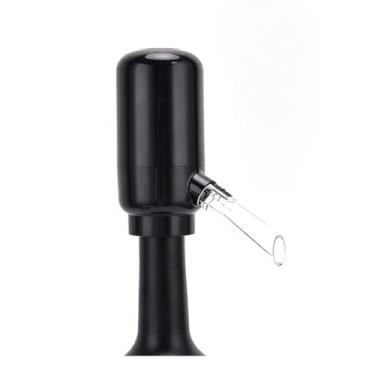 Imagem de Genérico Aerador de Vinho Elétrico, Decanter Automático com Bomba, Vidro Cilíndrico, 30cm Altura, Design Canelado Vertical, Manual, 1L Capacidade, Clássico, Transparente