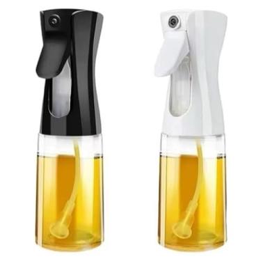 Imagem de Conjunto com 2 Borrifadores de Vidro, Pulverizador para Azeite, Óleo e Vinagre, Recipiente de 210ml, Preto e Branco