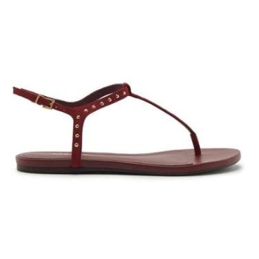 Imagem de Sandália Rasteira Camurça Slim Rebites Lançamento Arezzo-Feminino