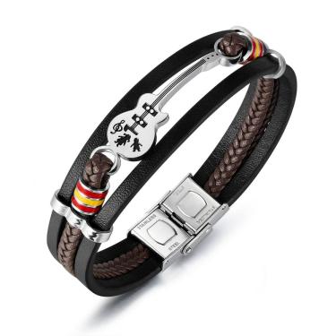 Imagem de Pulseira de aço inoxidável para homens, estilo punk rock