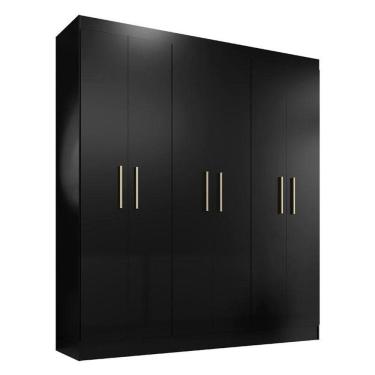 Imagem de Guarda Roupa Casal Ipê 6 Portas Preto Fosco - Kits Paraná