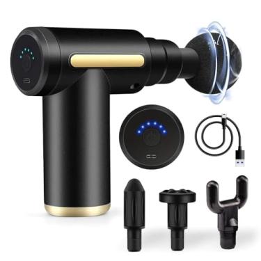 Imagem de Massageador Elétrico Profissional - Pistola de Massagem Recarregável com 4 Ponteiras e Ajuste de Velocidades para Alívio Muscular, Recuperação Miofascial e Relaxamento - Linha Premium (Cores Variadas) ALEATORIO