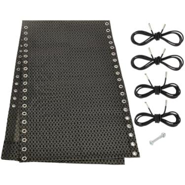 Imagem de GORGECRAFT Tecido de substituição de cadeira de descanso de 43 cm de largura preto Terslin reclinável para pátio com gravidade zero pano de reparo com cordas elásticas e parafusos, kit para acessórios