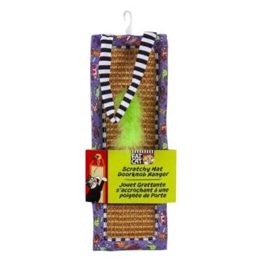 Imagem de Arranhador de Porta com Sisal Natural e Catnip, Decorativo com Listras Preto e Branco, para Gatos