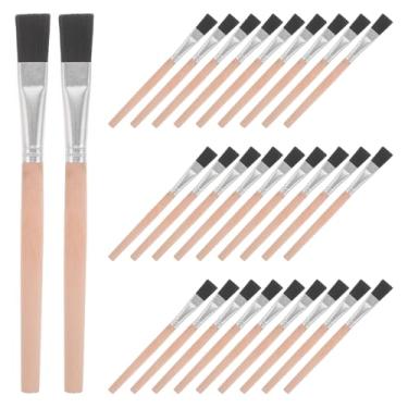 Imagem de LALAFINA Conjunto de 30 Pincéis Planos Com de Madeira para Pintura Artesanal, Ideais para Artistas Que Desejam Pintar Com Tinta Acrílica, Aquarela, Óleo, Rosto, Corpo E Tela.