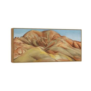 Imagem de BMZFYBS Georgia O'Keeffe famosa arte de parede impressão em tela pronta para pendurar antiga estrada - quadro de madeira para decoração de sala de estar 50 x 100 cm 20 x 39 pol