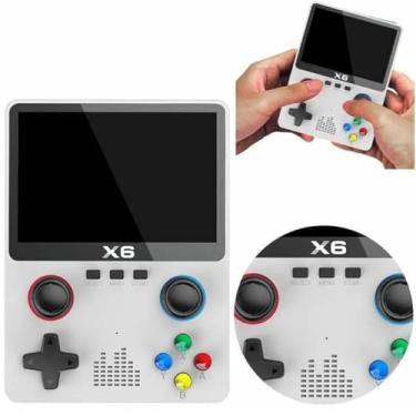 Imagem de X6 Console De Vídeo Game Retro Portátil 3,5 polegadas Tela 10000 + Jogos Clássicos, Sistema Linux, Suporte para TV, TF 64GB (Branco)