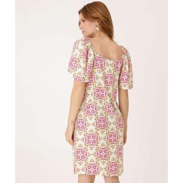 Imagem de Vestido Feminino Curto Manga Borboleta Estampado Maris-15869 - Marisa,