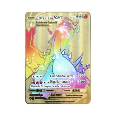 Imagem de Cartão De Jogo Pokémon Pikachu Charizard Poke Ball Metal Preto Inglês 
