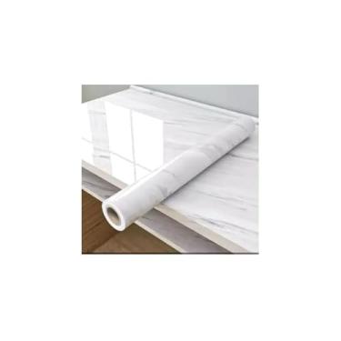 Imagem de Papel de Parede Adesivo PVC Estampa Folhas, 5m x 45cm, Cinza, Autoadesivo, 380g
